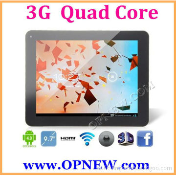 9.7" Quad Core Build in 3G Android 4.2 Phone Call Tablets notebook PC WCDMA Phone Bluetooth 3G & 2G Phone 1024*768 OPNEW